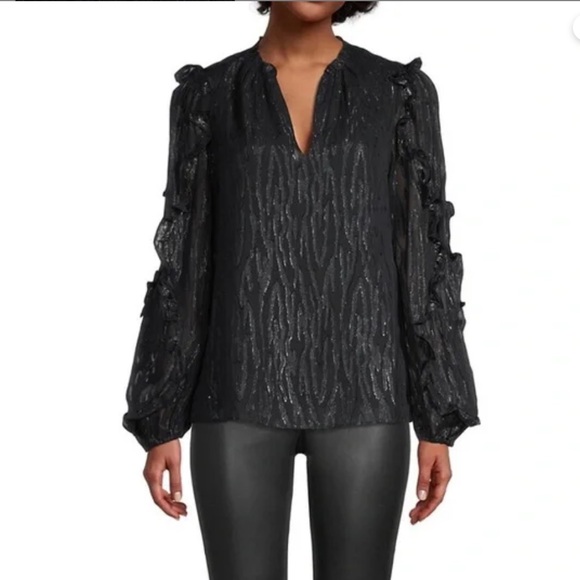 Lilly Pulitzer NWT Ardith Silk Top Zebra Metallic Clip Onyx $178 Size XXS - Picture 9 of 11